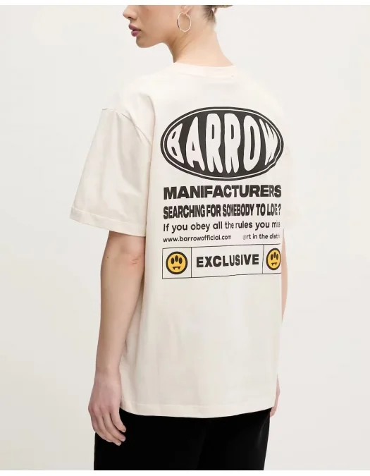 TRICOU BARROW, Text Print, Logo Insert, White - S5BWUATH066BW029 TRICOU BARROW, Text Print, Logo Insert, White - S5BWUATH066BW029
