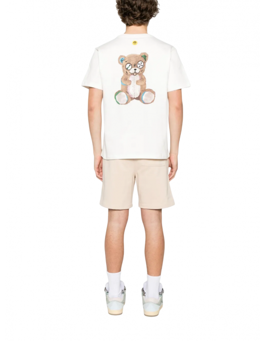 TRICOU BARROW, Little Logo Insert, Bear Print, White - S5BWUATH150002 TRICOU BARROW, Little Logo Insert, Bear Print, White - S5BWUATH150002