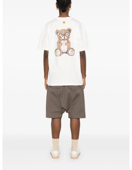 TRICOU BARROW, Little Logo Insert, Bear Print, White - S5BWUATH150002 TRICOU BARROW, Little Logo Insert, Bear Print, White - S5BWUATH150002