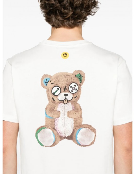 TRICOU BARROW, Little Logo Insert, Bear Print, White - S5BWUATH150002 TRICOU BARROW, Little Logo Insert, Bear Print, White - S5BWUATH150002