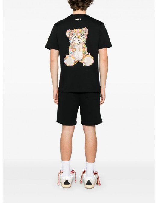 TRICOU BARROW, Raised Logo, Bear Print, Black - S5BWUATH152110 TRICOU BARROW, Raised Logo, Bear Print, Black - S5BWUATH152110