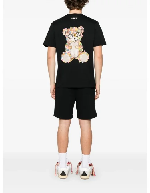 TRICOU BARROW, Raised Logo, Bear Print, Black - S5BWUATH152110 TRICOU BARROW, Raised Logo, Bear Print, Black - S5BWUATH152110