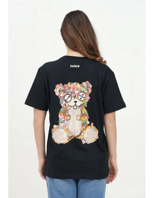 TRICOU BARROW, Raised Logo, Bear Print, Black - S5BWUATH152110 TRICOU BARROW, Raised Logo, Bear Print, Black - S5BWUATH152110
