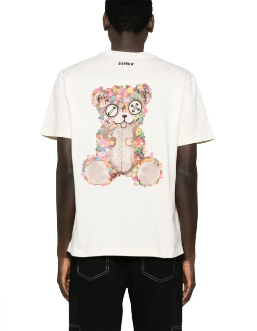 TRICOU BARROW, Iconic Smile, Bear Print, White - S5BWUATH152BW029 TRICOU BARROW, Iconic Smile, Bear Print, White - S5BWUATH152BW029
