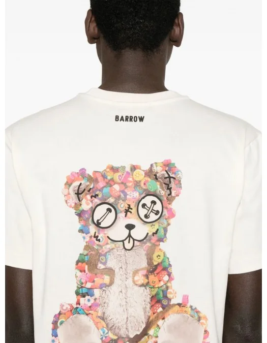 TRICOU BARROW, Iconic Smile, Bear Print, White - S5BWUATH152BW029 TRICOU BARROW, Iconic Smile, Bear Print, White - S5BWUATH152BW029