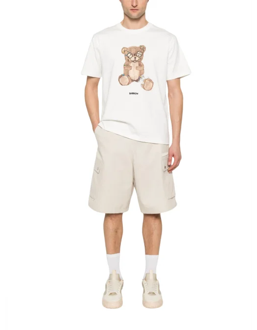 TRICOU BARROW, Iconic Print, Teddy Bear, White - S5BWUATH154002 TRICOU BARROW, Iconic Print, Teddy Bear, White - S5BWUATH154002