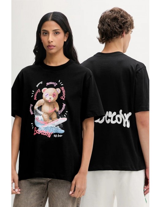 Tricou BARROW, Printed T-shirt, Black - S6BWUATH078110