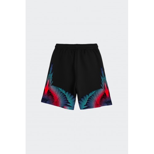 Pantaloni Scurti Marcelo Burlon, FEATHERS Insert, Negru