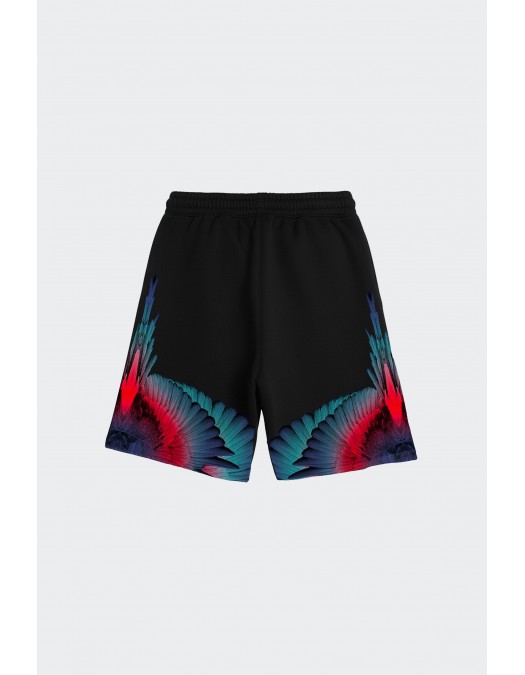 Pantaloni Scurti Marcelo Burlon, FEATHERS Insert, Negru - S6CMMABE027110