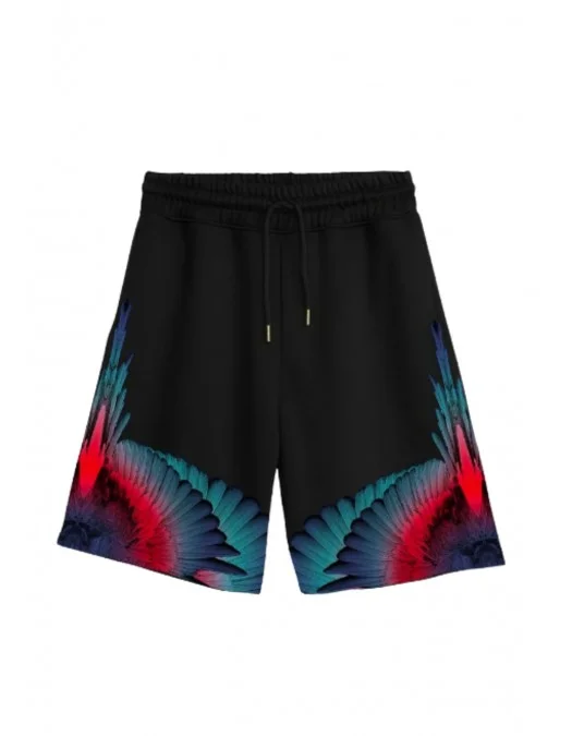Pantaloni Scurti Marcelo Burlon, FEATHERS Insert, Negru - S6CMMABE027110