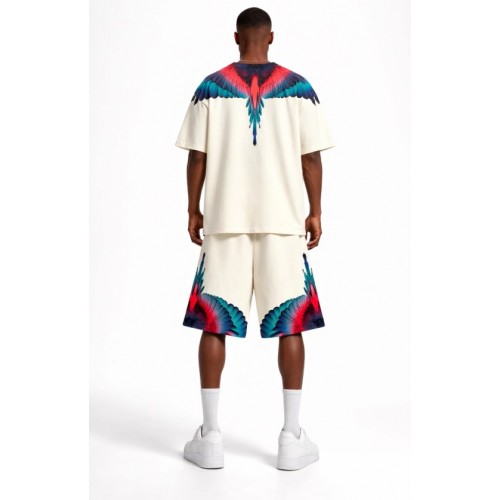 Bermude MARCELO BURLON, Bermuda Shorts With Wing Print
