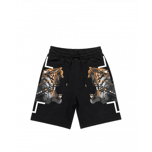 Pantaloni scurti MARCELO BURLON, tiger print bermuda, Negru