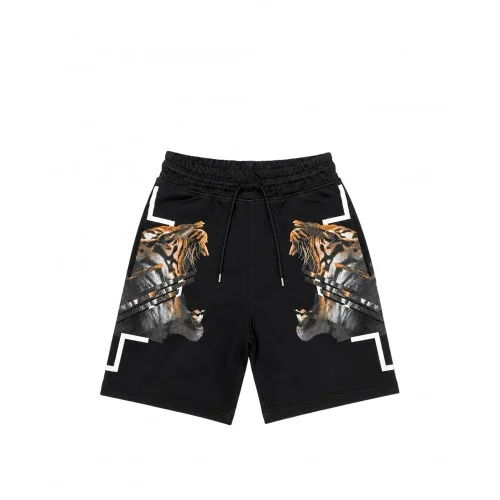 Pantaloni scurti MARCELO BURLON, tiger print bermuda, Negru
