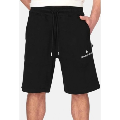 Bermude MARCELO BURLON, Men's Black Long Shorts