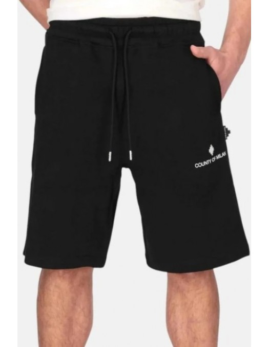 Bermude MARCELO BURLON, Men's Black Long Shorts - S6CMMABE092110