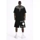 Pantaloni Scurti Marcelo Burlon, White logo Insert, Negru - S6CMMABE097110