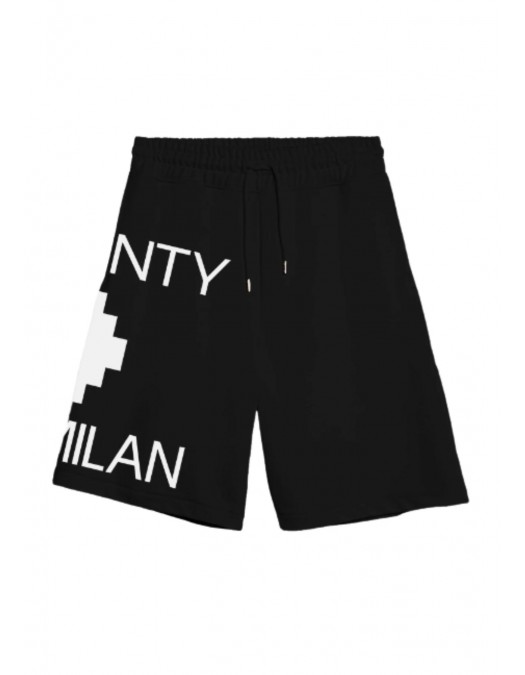 Pantaloni Scurti Marcelo Burlon, White logo Insert, Negru - S6CMMABE097110