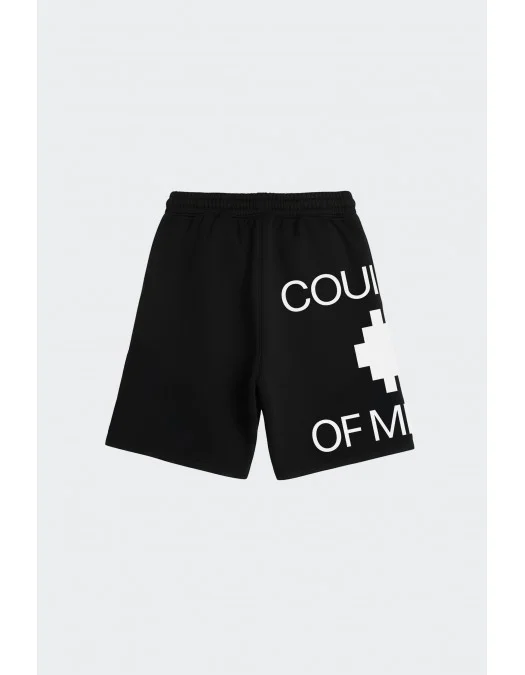 Pantaloni Scurti Marcelo Burlon, White logo Insert, Negru - S6CMMABE097110