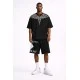 Pantaloni Scurti Marcelo Burlon, White logo Insert, Negru - S6CMMABE097110