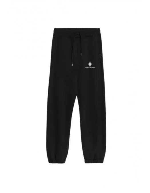 Pantaloni MARCELO BURLON, White logo Insert on Front, Negru - S6CMMAFP091110