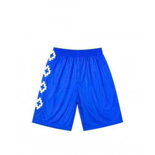 Pantaloni scurti MARCELO BURLON, logo print bermuda, Albastru