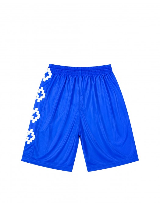 Pantaloni scurti MARCELO BURLON, logo print bermuda, Albastru - S6CMMASH085061