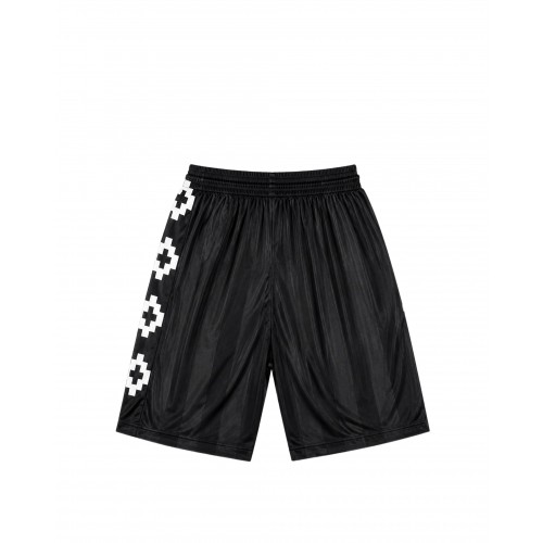 Pantaloni scurti MARCELO BURLON, logo print bermuda, Negru