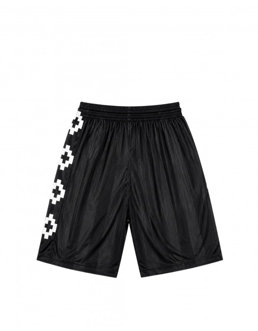 Pantaloni scurti MARCELO BURLON, logo print bermuda, Negru - S6CMMASH085110