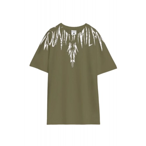 Tricou MARCELO BURLON, "Graffiti-effect" County Of Milan, Military Green
