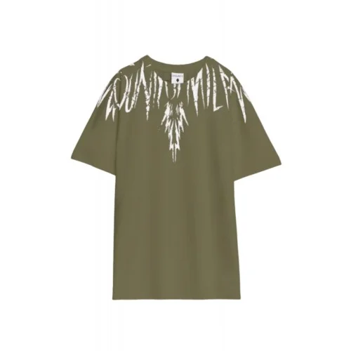 Tricou MARCELO BURLON, "Graffiti-effect" County Of Milan, Military Green