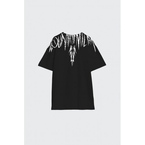 Tricou MARCELO BURLON, "Graffiti-effect" County Of Milan, Black