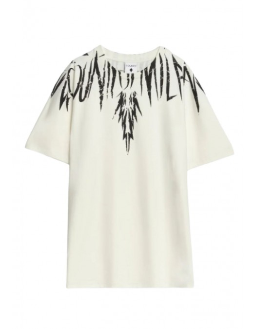 Tricou MARCELO BURLON, "Graffiti-effect" County Of Milan, Alb - S6CMMATH003412