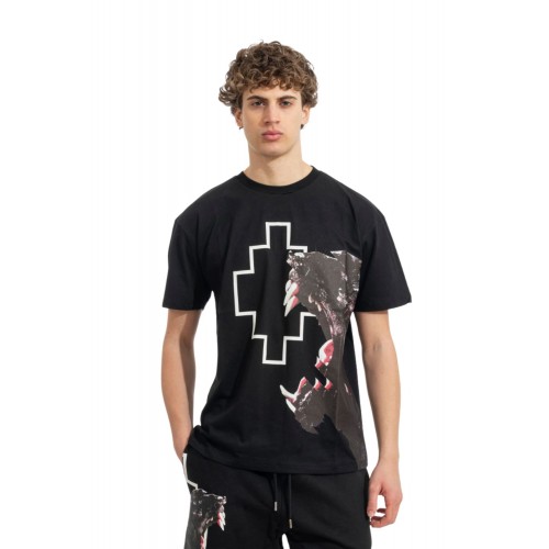 Tricou MARCELO BURLON, Panther Print, Negru