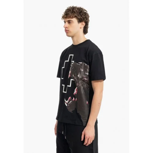 Tricou MARCELO BURLON, Panther Print, Negru