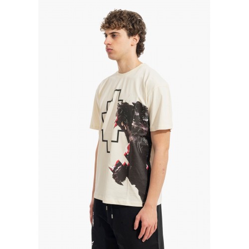 Tricou MARCELO BURLON, Panther Print, Alb