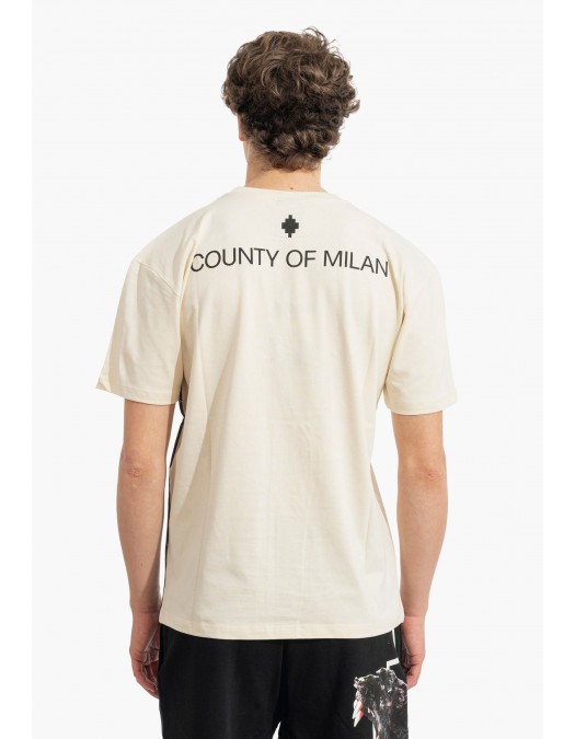 Tricou MARCELO BURLON, Panther Print, Alb - S6CMMATH043412