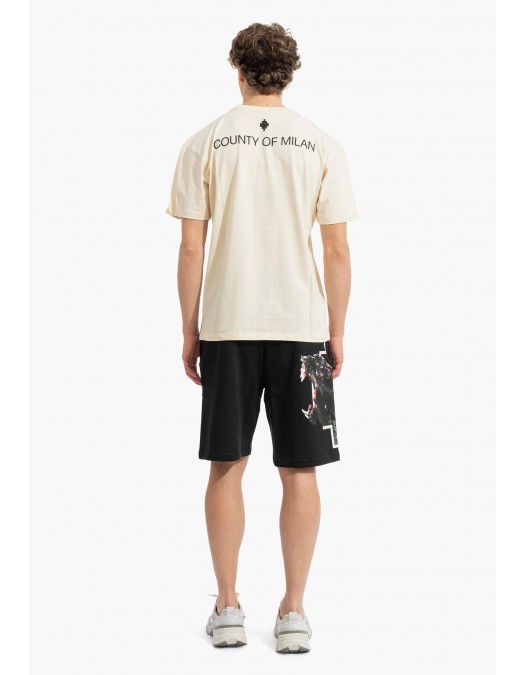 Tricou MARCELO BURLON, Panther Print, Alb - S6CMMATH043412