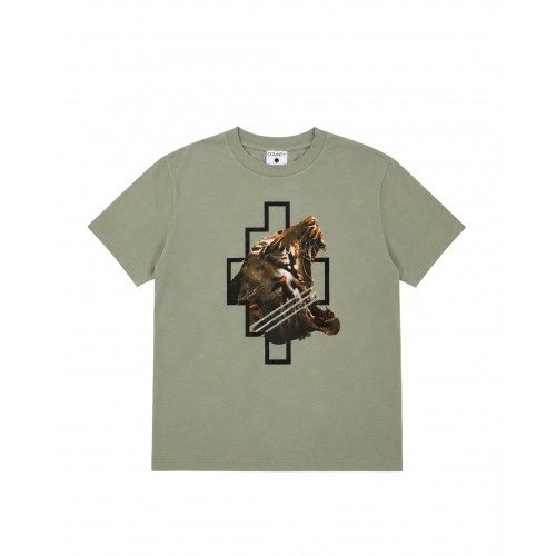Tricou MARCELO BURLON, tiger logo print t-shirt, Negru