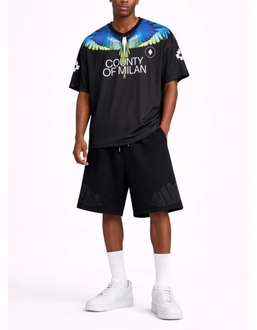 Tricou MARCELO BURLON, Soccer-inspired triacetate technical fabric T-shirt - S6CMMATH086110