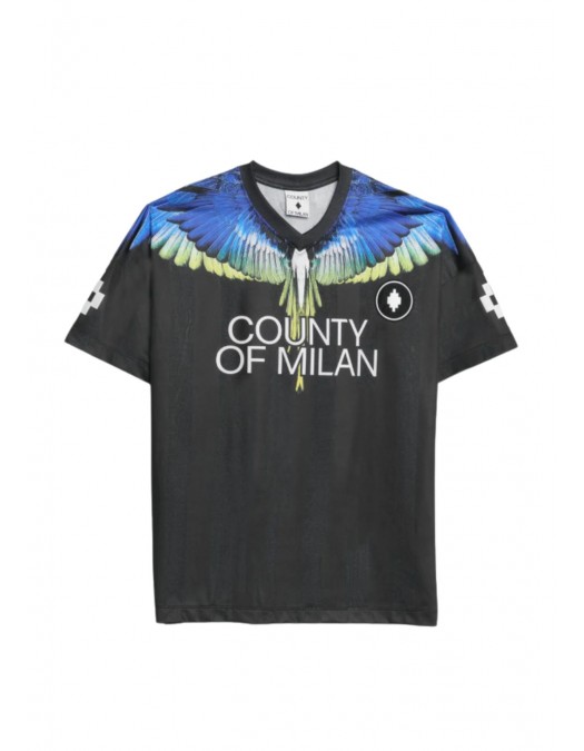 Tricou MARCELO BURLON, Soccer-inspired triacetate technical fabric T-shirt - S6CMMATH086110