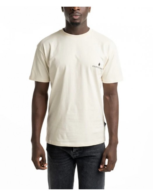 Tricou MARCELO BURLON, County Of Milan Men's T Shirt Coconut - S6CMMATH095412
