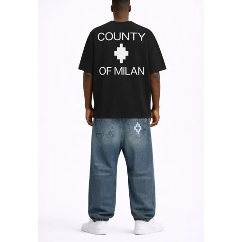 Tricou MARCELO BURLON, with logo print on the front and County of Milan, Black