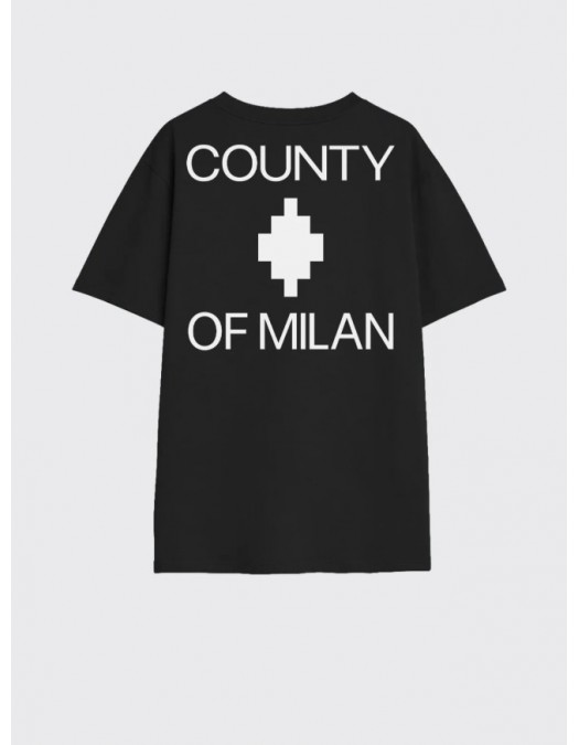 Tricou MARCELO BURLON, with logo print on the front and County of Milan, Black - S6CMMATH096110