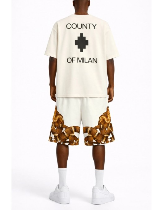 Tricou MARCELO BURLON,  with logo print on the front and County of Milan - S6CMMATH096412