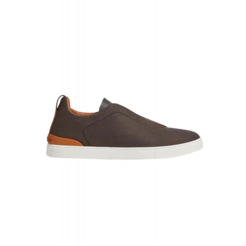 Sneakers Zegna, Low Top, Triple Stitch,  Wool, Dark Brown Sneakers Zegna, Low Top, Triple Stitch,  Wool, Dark Brown