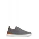 Sneakers Zegna, Low Top, Triple Stitch, Brown Details, Wool, Grey - S7006ZLHUTESGS Sneakers Zegna, Low Top, Triple Stitch, Brown Details, Wool, Grey - S7006ZLHUTESGS