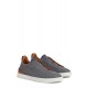 Sneakers Zegna, Low Top, Triple Stitch, Brown Details, Wool, Grey - S7006ZLHUTESGS