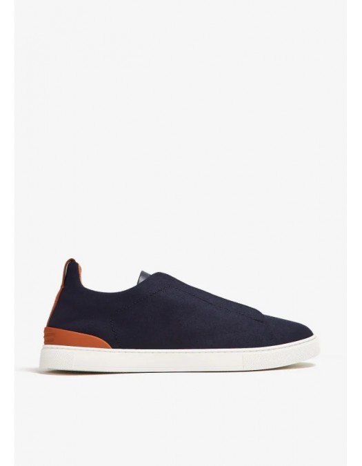 Sneakers Zegna, Low Top, Triple Stitch, Dark Blue - S7006ZLHUTESNY