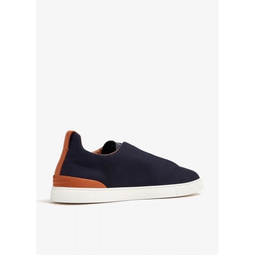 Sneakers Zegna, Low Top, Triple Stitch, Dark Blue Sneakers Zegna, Low Top, Triple Stitch, Dark Blue