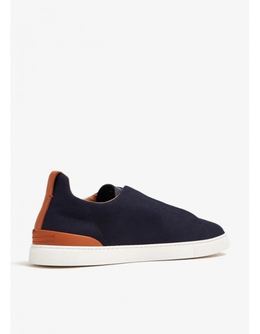 Sneakers Zegna, Low Top, Triple Stitch, Dark Blue - S7006ZLHUTESNY